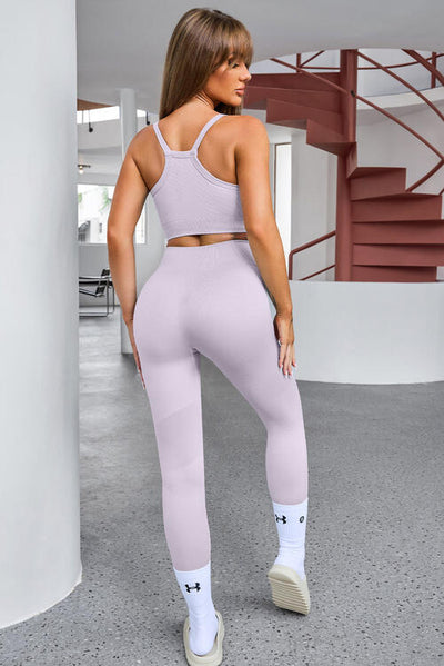 Tank Cropped Active Top and Pants Set