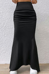 Ruched Maxi Trumpet Skirt